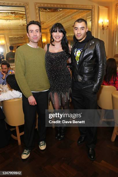 Nick Grimshaw, Daisy Lowe and Meshach Henry attend Daisy Lowe's baby shower at Hotel Cafe Royal on March 8, 2023 in London, England.