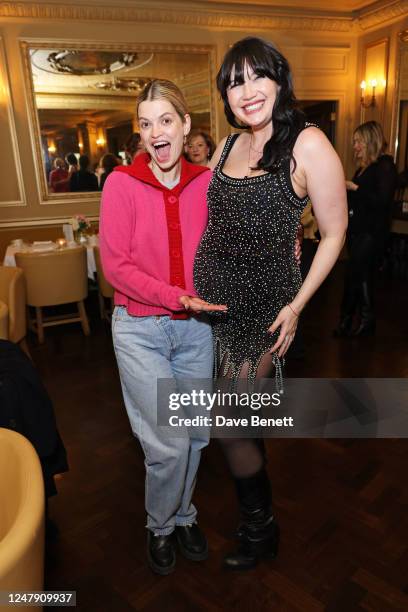Pixie Geldof and Daisy Lowe attend Daisy Lowe's baby shower at Hotel Cafe Royal on March 8, 2023 in London, England.