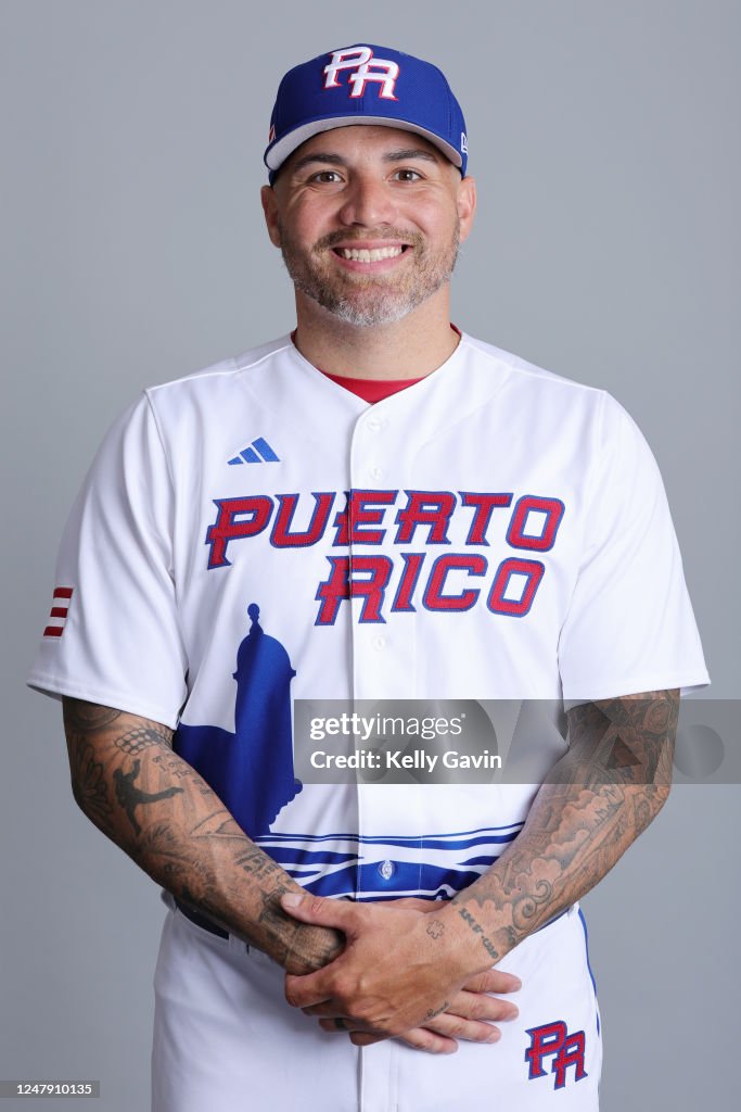Fred Rico Baseball Héctor Santiago of Team Puerto Rico poses for a photo during the Team ...