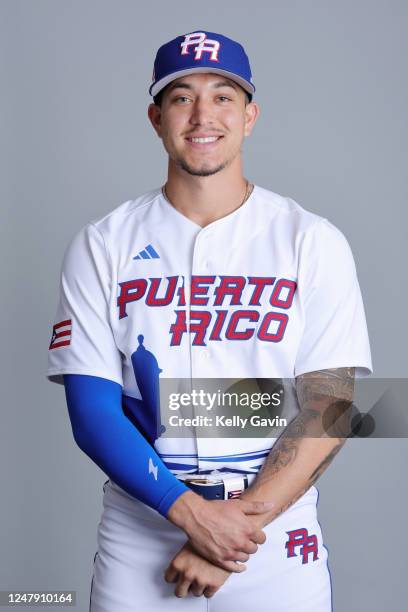 Dominic Hamel of Team Puerto Rico poses for a photo during the Team Puerto Rico 2023 World Baseball Classic Headshots at JetBlue Park on Tuesday,...