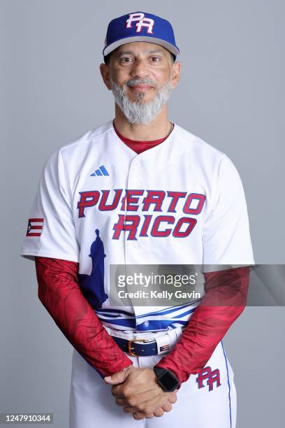Bullpen Coach Jose Rosado of Team Puerto Rico poses for a photo during the Team Puerto Rico 2023 World Baseball Classic Headshots at JetBlue Park on...