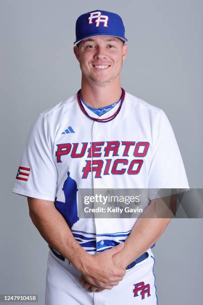Emilio Pagán of Team Puerto Rico poses for a photo during the Team Puerto Rico 2023 World Baseball Classic Headshots at JetBlue Park on Tuesday,...