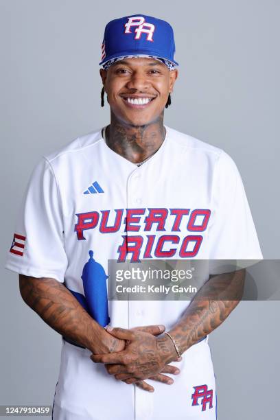 Marcus Stroman poses for a photo during the Team Puerto Rico 2023 World Baseball Classic Headshots at JetBlue Park on Tuesday, March 7, 2023 in Fort...