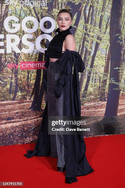 Florence Pugh attends the UK Premiere of Sky Original Film "A Good Person" at The Ham Yard Hotel on March 8, 2023 in London, England.