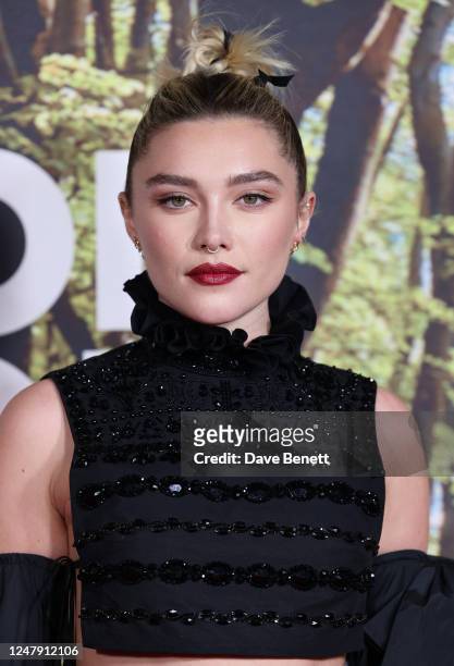 Florence Pugh attends the UK Premiere of Sky Original Film "A Good Person" at The Ham Yard Hotel on March 8, 2023 in London, England.