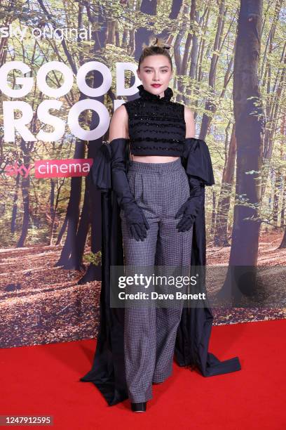 Florence Pugh attends the UK Premiere of Sky Original Film "A Good Person" at The Ham Yard Hotel on March 8, 2023 in London, England.