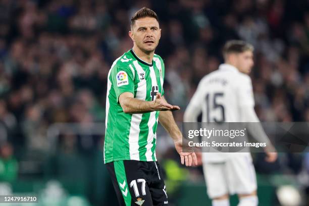 Joaquin Sanchez of Real Betis during the La Liga Santander match between Real Betis Sevilla v Real Madrid at the Estadio Benito Villamarin on March...