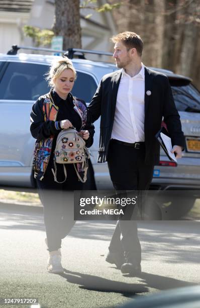 Hayden Panettiere and Brian Hickerson are seen at the celebration of life event for Panettiere's younger brother Jansen Panettiere on March 8, 2023...