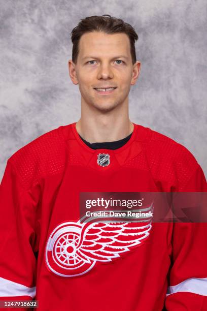 Alex Chiasson of the Detroit Red Wings poses for his official headshot for the 2022-2023 season at Belfor Arena on March 8, 2023 in Detroit, Michigan.