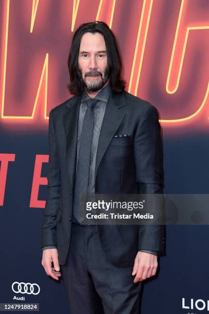 Keanu Reeves attends the "John Wick: Chapter 4" premiere at Zoo Palast on March 8, 2023 in Berlin, Germany.
