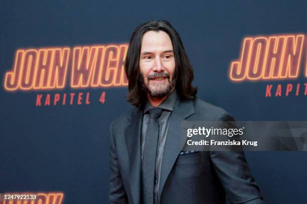 Keanu Reeves attends the "John Wick: Kapitel 4" premiere at Zoopalast on March 8, 2023 in Berlin, Germany.