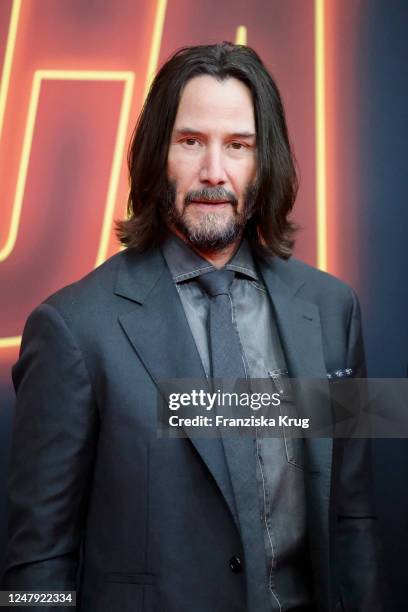 Keanu Reeves attends the "John Wick: Kapitel 4" premiere at Zoopalast on March 8, 2023 in Berlin, Germany.