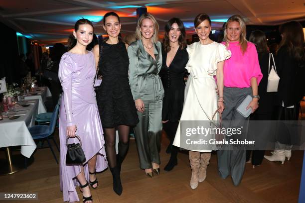 Anna Hiltrop, Dr. Julia Czechner, Monica Invancan and her sister Miriam Mack, Judith Dommermuth and Magdalena Brzeska attend the Let's Celebrate...