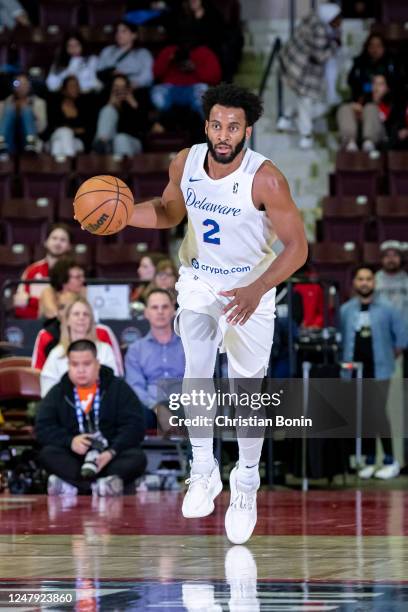 Braxton Key of the Delaware Blue Coats handles the ball during an NBA G League game against the Raptors 905 at the Paramount Fine Foods Centre on...