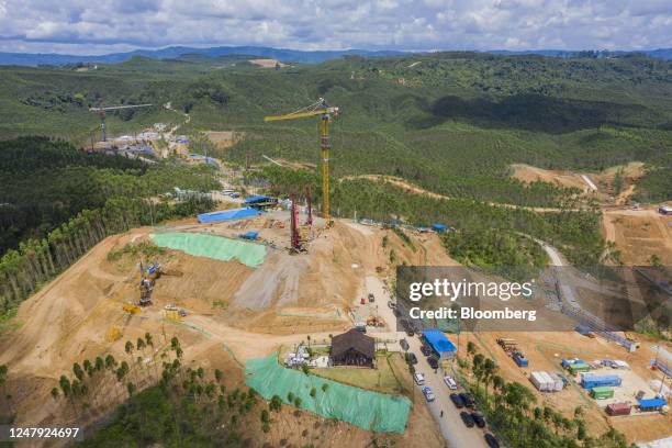 The new Presidential Palace under construction at the country's new capital Nusantara, known as IKN, in Penajam Paser Utara, East Kalimantan...