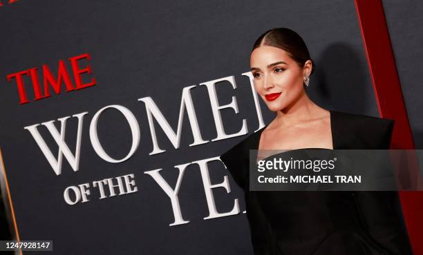 Model Olivia Culpo arrives for the Time Magazine 2nd annual Women of the Year Gala in Los Angeles on March 8 International Women's Day.