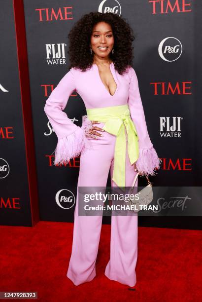 Actress Angela Bassett arrives for the Time Magazine 2nd annual Women of the Year Gala in Los Angeles on March 8 International Women's Day.