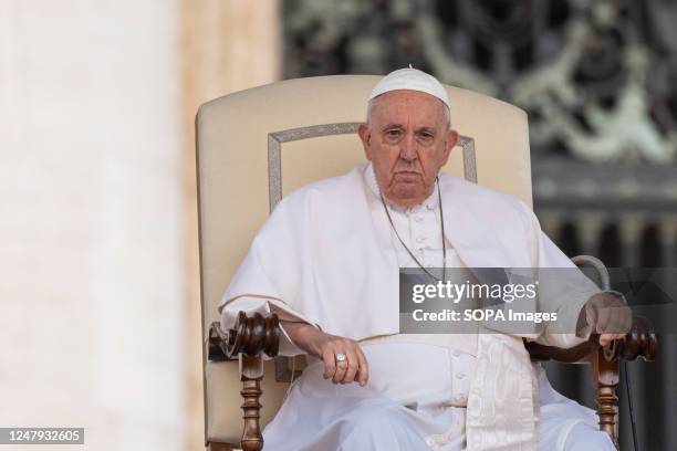 Pope Francis leads his traditional Wednesday General Audience at St. Peter's Square in Vatican City.