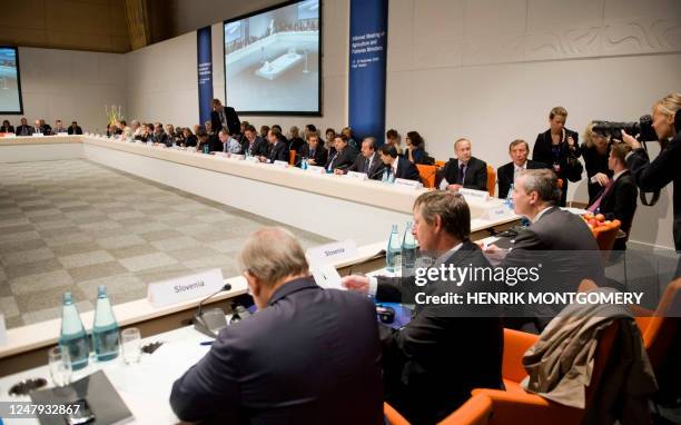 Ministers gather for the last day of the informal meeting of EU agriculture and fisheries ministers, in Vaxjo, Sweden on September 15, 2009. On the...