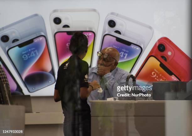 An Apple premium reseller store in Mumbai, India, 09 March, 2023. Apple Inc is reshuffling management of its international businesses to put a bigger...