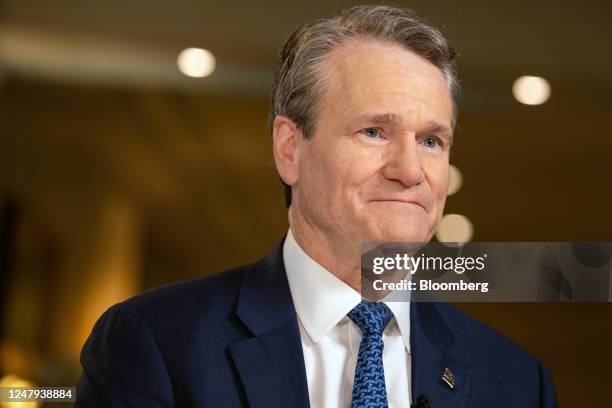 Brian Moynihan, chief executive officer of Bank of America Corp., during a Bloomberg Television interview at the Bank of America Global Investor...