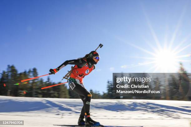 Lisa Vittozzi of Italy competes during the Women's 15 km Individual at the BMW IBU World Cup Biathlon Oestersund on March 9, 2023 in Ostersund,...