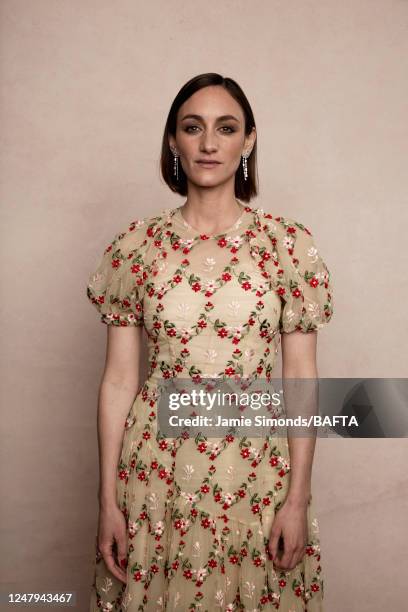 Actor Cara Horgan is photographed for a portrait shoot at BAFTAs British Academy Television Craft Awards on April 27, 2019 in London, England.