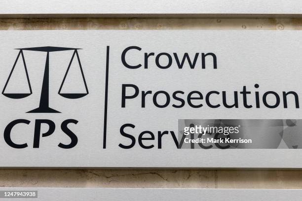 Sign on the exterior of the building housing the Crown Prosecution Service is pictured on 7 March 2023 in London, United Kingdom. The CPS prosecutes...