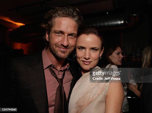 Actor Gerard Butler and Actress Juliette Lewis attend the "Weinstein Party Including Butter Cast" hosted by GREY GOOSE Vodka at Soho House Pop Up...