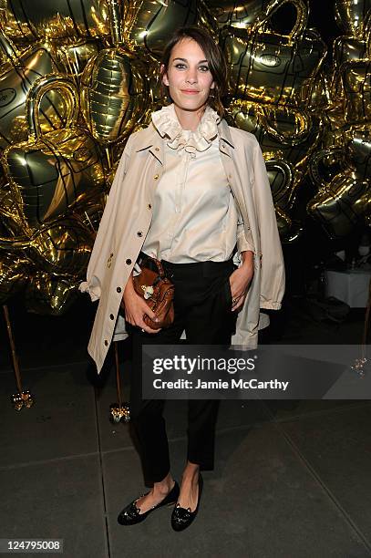 Alexa Chung attends the Mulberry 40th Anniversary celebration on the Rooftop at Skylight West on September 12, 2011 in New York City.