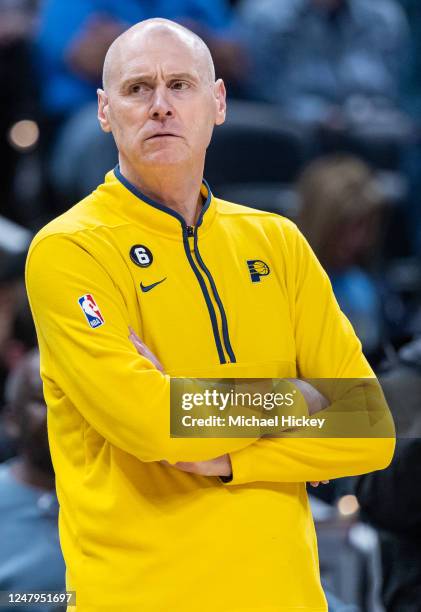 Head coach Rick Carlisle of the Indiana Pacers is seen during the game against the Philadelphia 76ers at Gainbridge Fieldhouse on March 6, 2023 in...