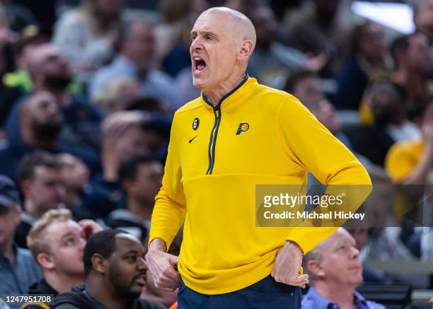 Head coach Rick Carlisle of the Indiana Pacers is seen during the game against the Philadelphia 76ers at Gainbridge Fieldhouse on March 6, 2023 in...