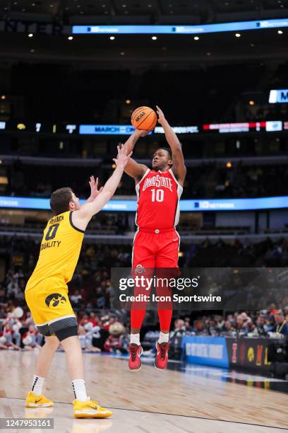 Ohio State Buckeyes forward Brice Sensabaugh shoots the ball during the first half of the second round of the Big Ten Conference Men's Basketball...