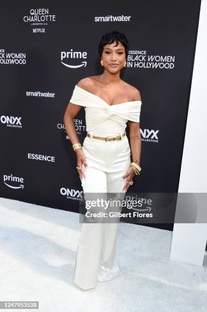 Karrueche Tran at the Essence 16th Annual Black Women in Hollywood Awards held at Fairmont Century Plaza on March 9, 2023 in Los Angeles, California.