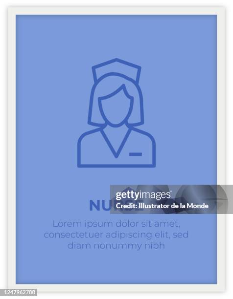 nurse single icon poster design - nurse computer stock illustrations
