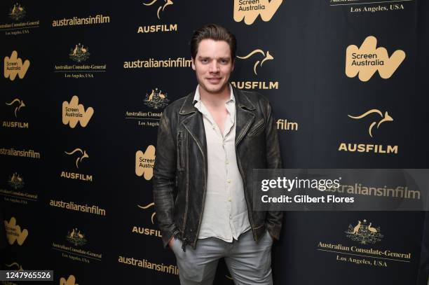 Dominic Sherwood at the Australian Oscars Nominees Reception held at the Chateau Marmont Penthouse on March 9, 2023 in Los Angeles, California.