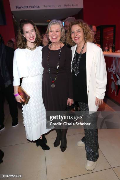Lilian Schiffer, daughter of Michaela May, Jutta Speidel and Michaela May during the "Dirty Dancing" musical premiere at Deutsches Theater on March...