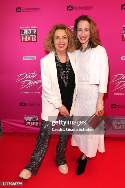 Michaela May and her daughter Lilian Schiffer during the "Dirty Dancing" musical premiere at Deutsches Theater on March 9, 2023 in Munich, Germany.