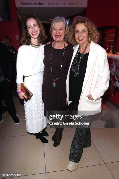 Lilian Schiffer, daughter of Michaela May, Jutta Speidel and Michaela May during the "Dirty Dancing" musical premiere at Deutsches Theater on March...