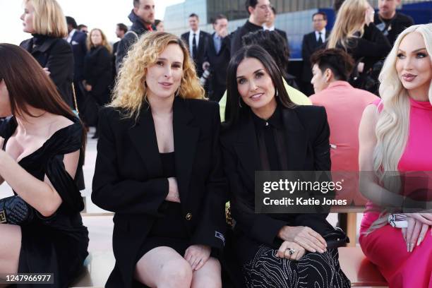 Rumor Willis and Demi Moore at Versace RTW Fall 2023 on March 9, 2023 in Los Angeles, California.