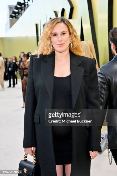 Rumer Willis at the Versace Fall-Winter 2023 Fashion Show held at Pacific Design Center on March 9, 2023 in West Hollywood, California.
