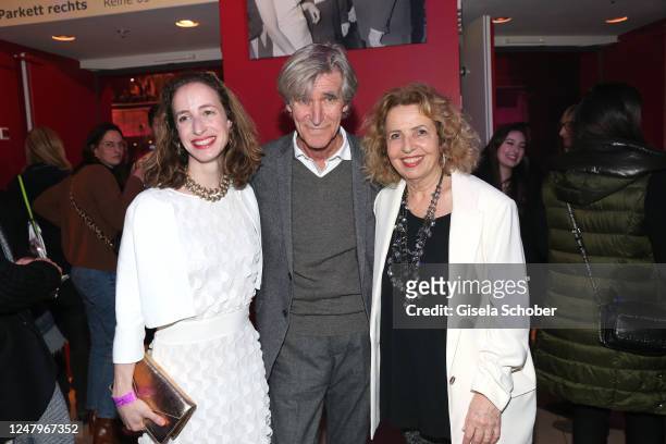 Lilian Schiffer, daughter of Michaela May, Bernd Schadewald and Michaela May during the "Dirty Dancing" musical premiere at Deutsches Theater on...