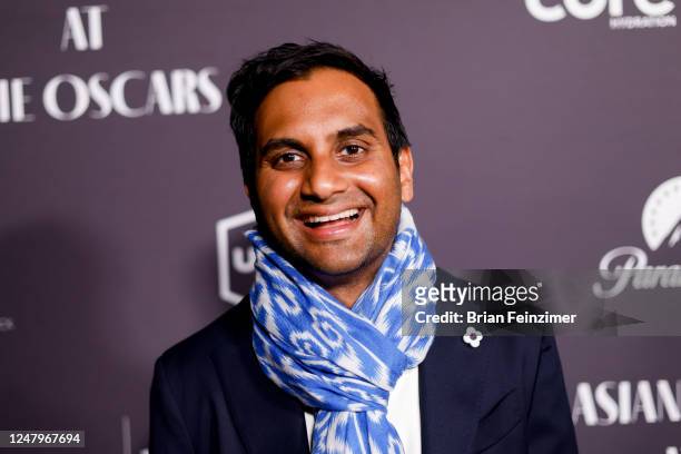 Aziz Ansari at the South Asian Excellence at the Oscars held at the Paramount Studio Lot on March 9, 2023 in Los Angeles, California.