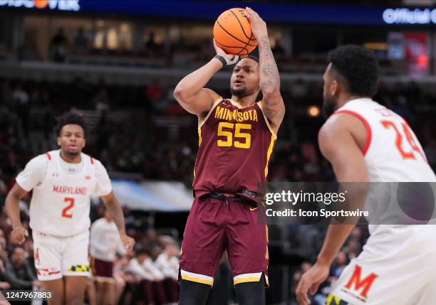 Minnesota Golden Gophers guard Ta'lon Cooper shoots the ball during the first half of the second round of the Big Ten Conference Men's Basketball...