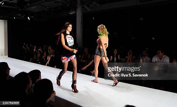 Model Kylie Jenner walks the runway at the Abbey Dawn by Avril Lavigne Spring 2012 fashion show during Style360 at the Metropolitan Pavilion on...