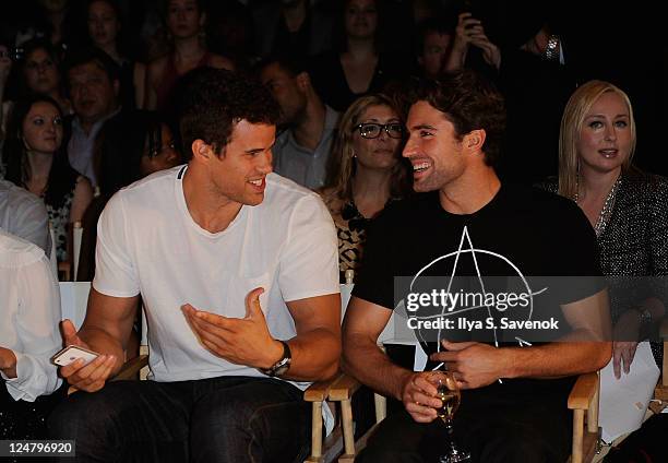 Kris Humphries, and Brody Jenner attend the Abbey Dawn by Avril Lavigne Spring 2012 fashion show during Style360 at the Metropolitan Pavilion on...