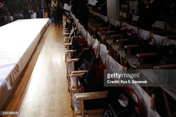 Front row at the Abbey Dawn by Avril Lavigne Spring 2012 fashion show during Style360 at the Metropolitan Pavilion on September 12, 2011 in New York...