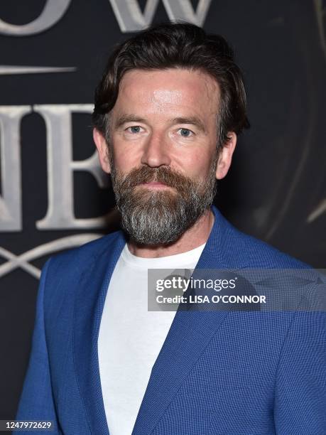 British actor Dean Lennox Kelly arrives for "Shadow And Bone" Season 2 premiere at the Tudum Theatre in Los Angeles, on March 9, 2023.