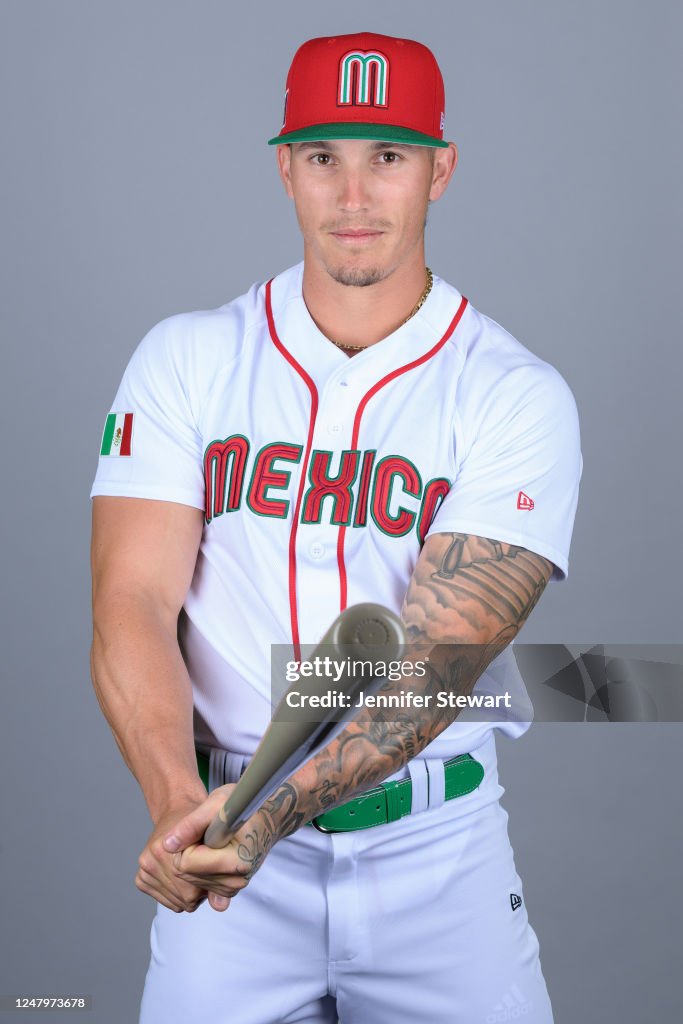 Mexico Baseball Roster Jarren Duran of Team Mexico poses for a photo during the Team Mexico ...
