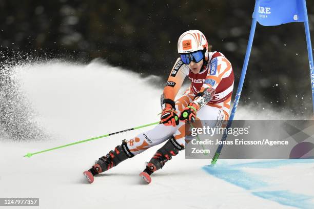 Petra Vlhova of Team Slovakia in action during the Audi FIS Alpine Ski World Cup Women's Giant Slalom on March 10, 2023 in Are, Sweden.